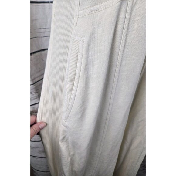 Daily Practice Horizon Wide Leg Jumpsuit M Cream Seamed Drawstrings Sleeveless - Picture 4 of 11